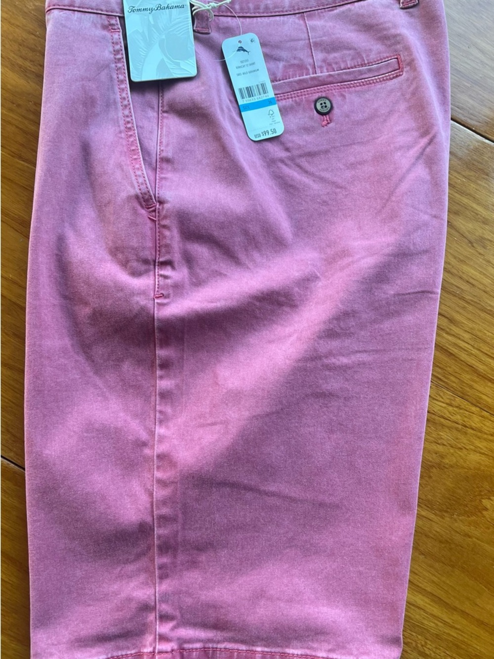 Tommy Bahama Men's Boracay 36 X 12" Shorts Chino Wild Geranium Flat Front $99